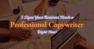Business owner reviewing website copy with a professional copywriter