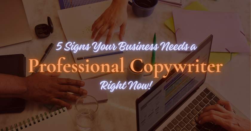 Business owner reviewing website copy with a professional copywriter