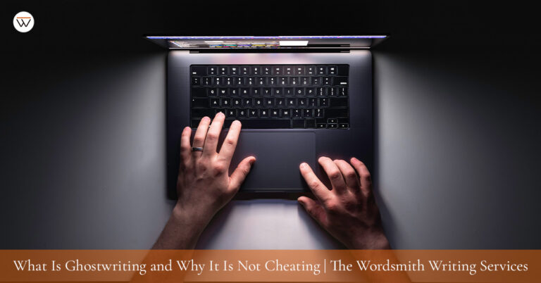 A ghostwriter at a desk writing on behalf of a client — what is ghostwriting